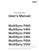 NEC MultiSync P484 Owner's manual