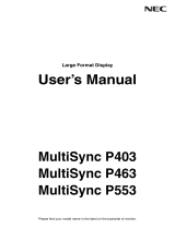 NEC MultiSync P553 Owner's manual