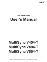 NEC MultiSync V554-T Owner's manual