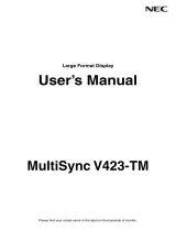 NEC MultiSync V423-TM Owner's manual