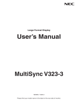 NEC MultiSync V323-3 Owner's manual