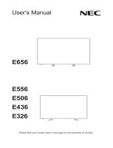 NEC MultiSync E506 Owner's manual
