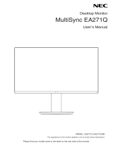 NEC MultiSync EA271Q Owner's manual