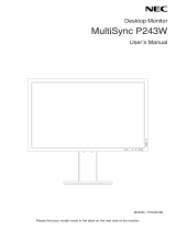 NEC MultiSync P243W Owner's manual