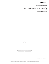 NEC MultiSync PA271Q Owner's manual