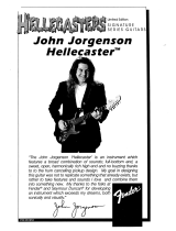 Fender Hellecasters John Jorgenson Stratocaster Owner's manual