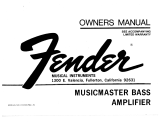 Fender Musicmaster Bass Amplifier Owner's manual