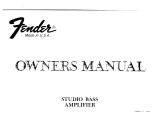 Fender Studio Bass (1981-1985) Owner's manual