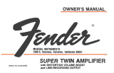 Fender Super Twin Owner's manual