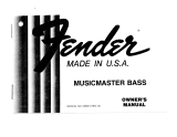 Fender Musicmaster Bass (1981) Owner's manual