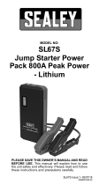 Schumacher Sealey SL67S 800 Peak Amp Lithium Jump Starter/Power Pack Owner's manual