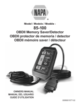 Schumacher NAPA 85-100 OBDII Memory Saver/Detector Owner's manual