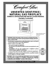 Comfort Glow UNVENTED (VENT-FREE) NATURAL GAS FIREPLACE User manual