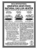 Desa Tech UNVENTED (VENT-FREE) NATURAL GAS LOG HEATER User manual