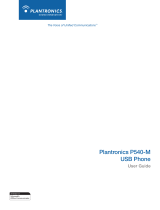 Plantronics P540-M USB Phone Owner's manual