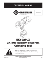 Greenlee EK622PT and EK622PX GATOR® Battery-powered, Crimping Tools Instructional Manual User manual