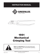 Greenlee 1981 Mechanical Crimping Tool User manual