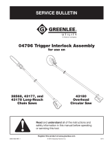 Greenlee 04796 Trigger Interlock Assembly for 43180, 43177 User manual