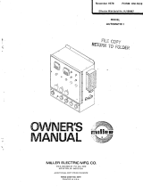 Miller AUTOMATIC 1 Owner's manual