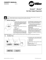 Miller MAXSTAR 210 HOT START ADJUST EXPANSION Owner's manual