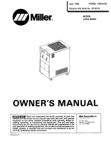 Miller LOAD BANK Owner's manual