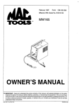 Miller MW165 Owner's manual
