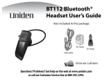 Uniden BT112 Owner's manual