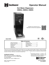 American Metal Ware HWD Series Hot Water Dispenser Operating instructions