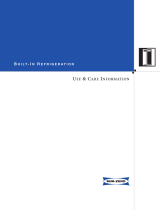 Sub-Zero Built-in Refrigeration User manual