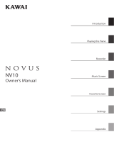 Kawai Novus NV10 Owner's manual