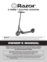 Razor E Prime Electric Scooter Owner's manual