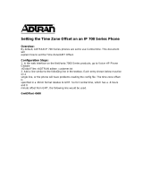 ADTRAN Setting the Time Zone Offset on an IP 700 Owner's manual