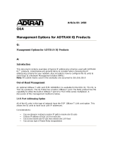 ADTRAN Management Options for ADTRAN IQ Products Owner's manual
