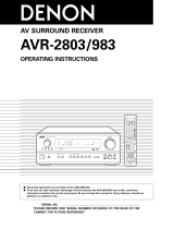 Denon AVR-983 User manual