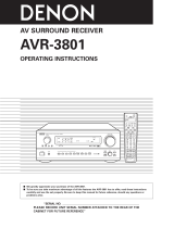 Denon AVR-3801 User manual