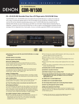Denon CDR W1500 - CD Player / Recorder Quick start guide