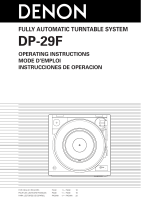 Denon DP-29F Owner's manual