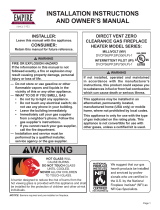 American Hearth Tahoe Clean-Face Premium Peninsula (DVCP36PP) Owner's manual