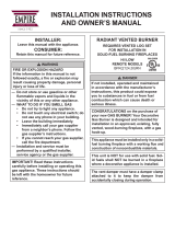 American Hearth Elite Radiant Vented Burner (BFR(2124,30)RN) Owner's manual