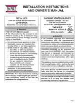 White Mountain Hearth Elite Radiant Vented Burner (BFE(2124,30)MTN) Owner's manual