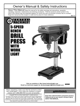 Central Machinery 8 in. 5 Speed Bench Drill Press Owner's manual
