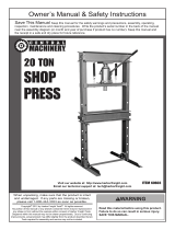 Central Machinery 20 Ton H-Frame Floor Shop Press Owner's manual