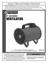 Central Machinery 8 In. Portable Ventilator Owner's manual