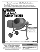 Central Machinery 1-1/4 Cubic Ft. Cement Mixer Owner's manual