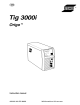 ESAB Tig 3000i Origo™ Tig 3000i User manual