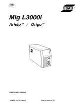 ESAB Mig L3000i Origo™ Mig L3000i User manual