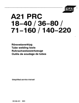 ESAB PRC 18-40, PRC 36-80, PRC 71-160, PRC 140-220 - A21 PRC 18-40, A21 PRC 36-80, A21 PRC 71-160, A21 PRC 140-220 User manual