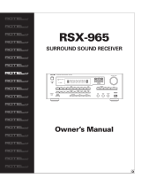 Rotel RSX-965 Owner's manual