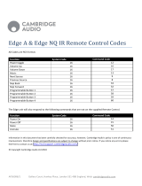 Cambridge Audio EDGE A Remote Control Code