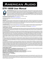 ADJ ETR 1000B User manual